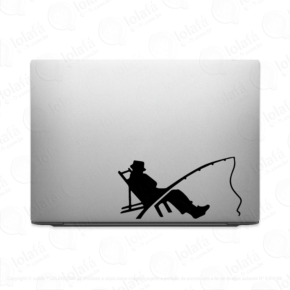 Adesivo Para Notebook Pescador Dormindo Vara Pesca Mod:2764