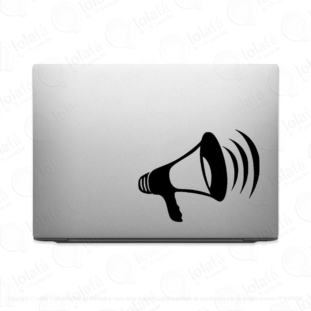 Adesivo Para Notebook Megafone Audio Som Alto Falante Mod:2779