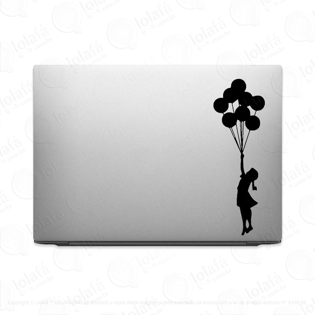 Adesivo Para Notebook Balões Menina Voando Aventura Mod:2784