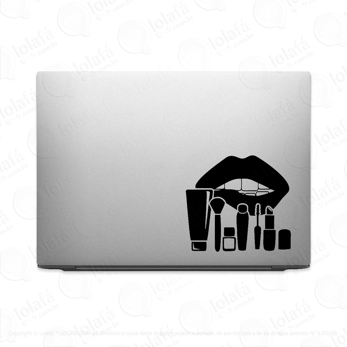 Adesivo Para Notebook Salão De Beleza Mulher Maquiagem Boca Mod:2886