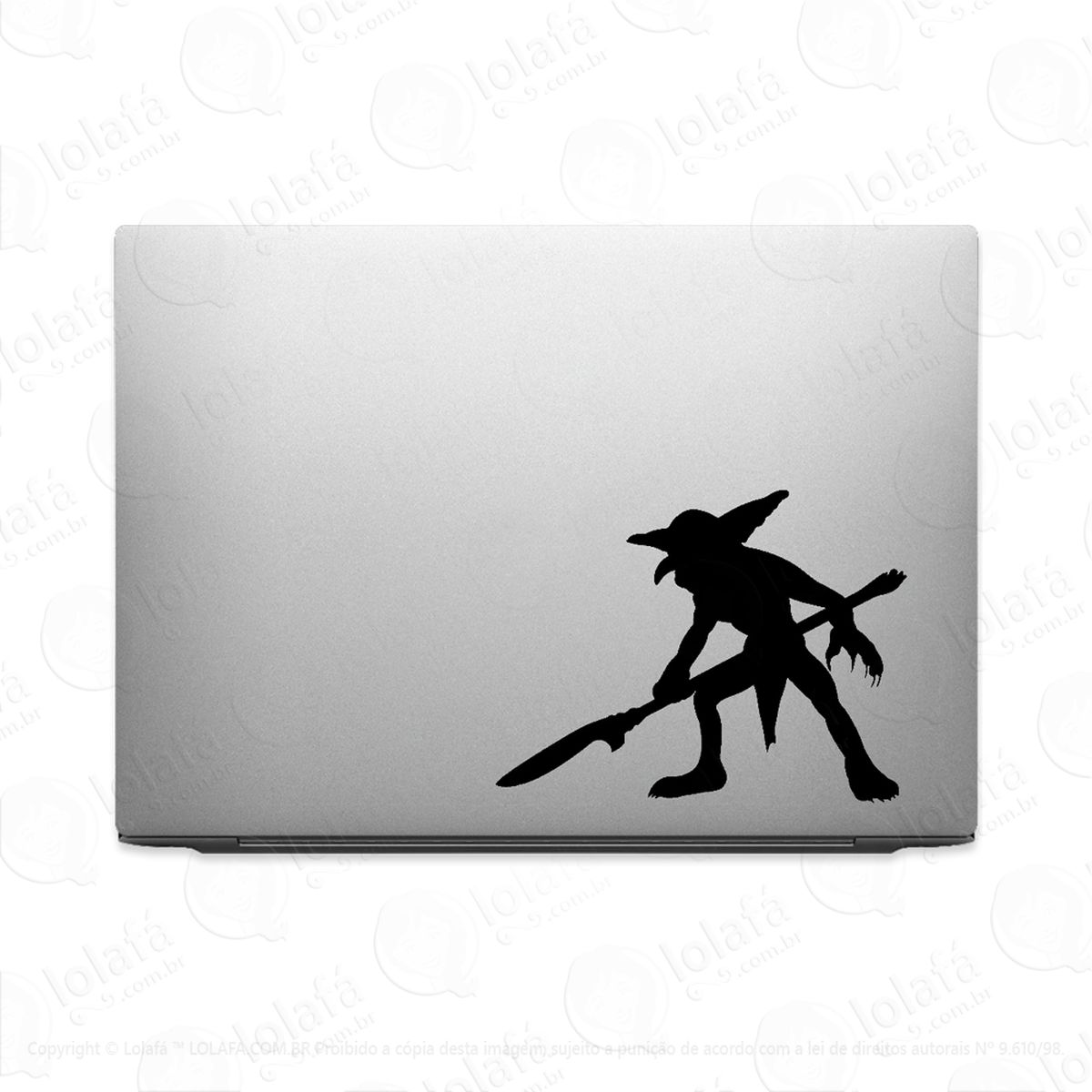 Adesivo Para Notebook Duende Goblin Com Lança Mod:3049
