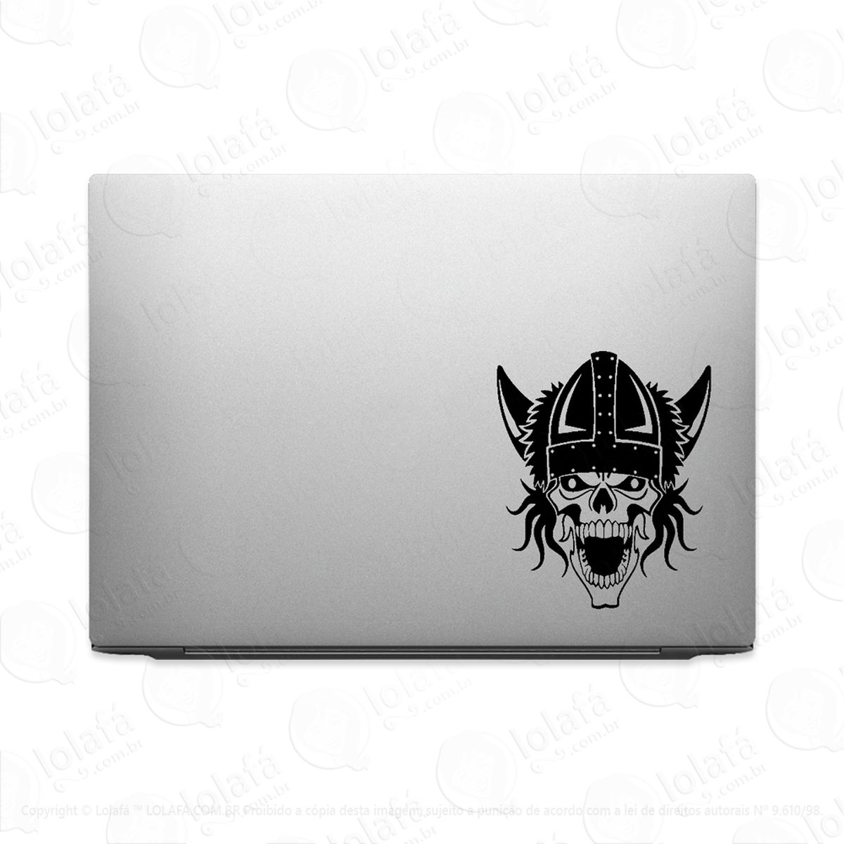 Adesivo Para Notebook Caveira Viking Mod:3065