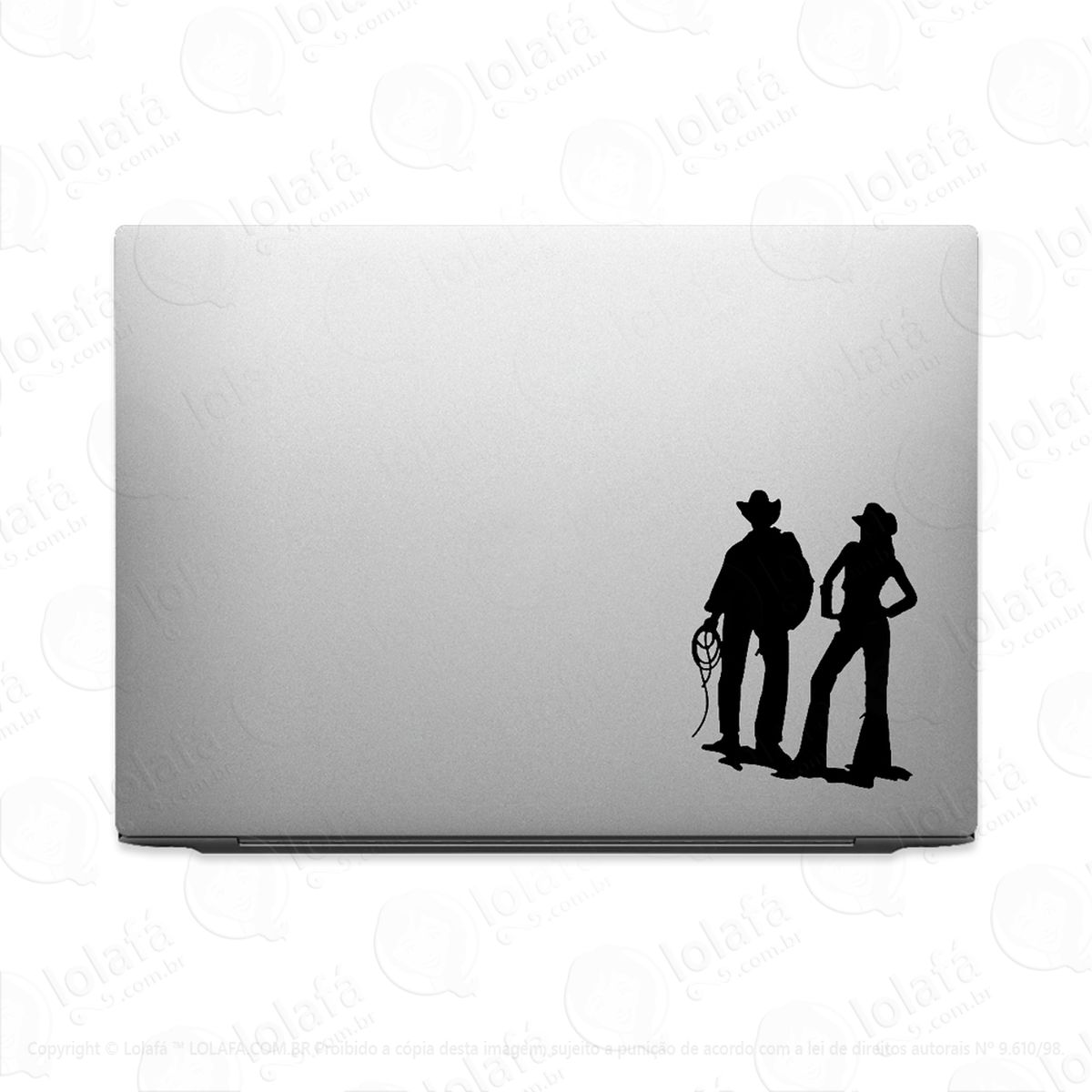 Adesivo Para Notebook Cowboy Peão E Peoa Casal Mod:3100