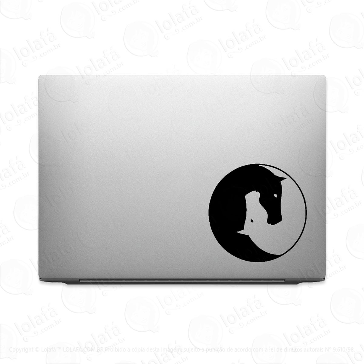 Adesivo Para Notebook Yin Yang Chinês Cavalos Yoga Mod:3105