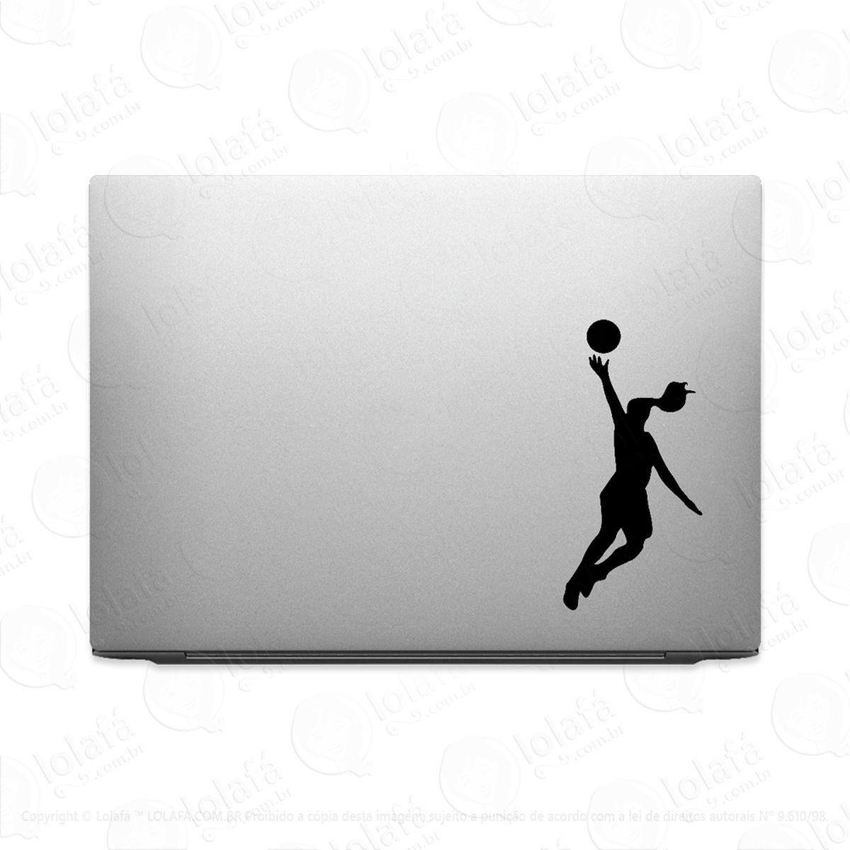Adesivo Para Notebook Mulher Jogando Basquete Mod:3141