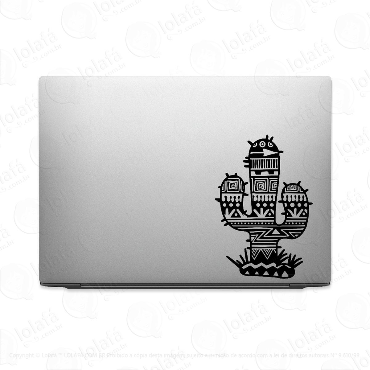 Adesivo Para Notebook Cacto Tribal Detalhado Mod:3155