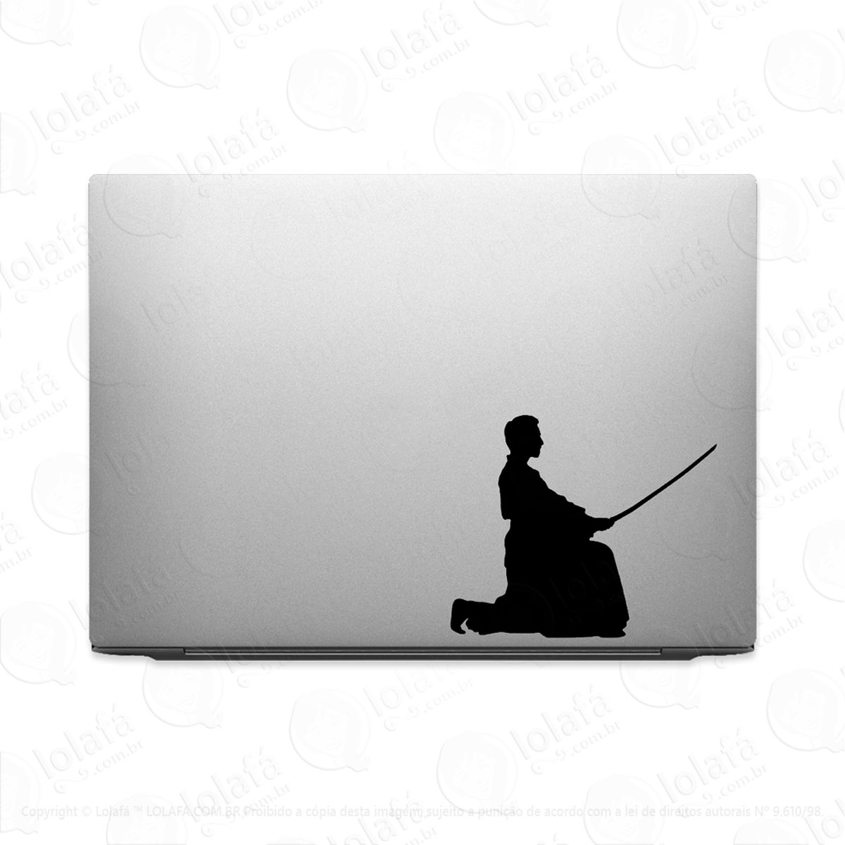 Adesivo Tablet Notebook Samurai Ajoelhado Espada Mod:3158