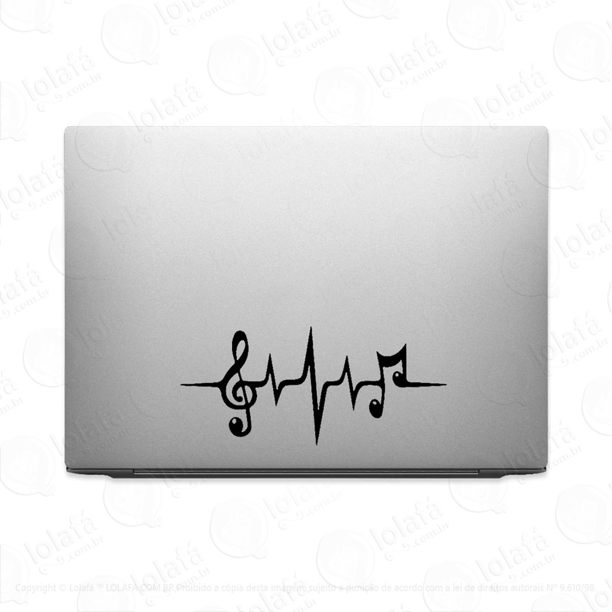 Adesivo Para Notebook Notas Clave Sol Música Mod:3163