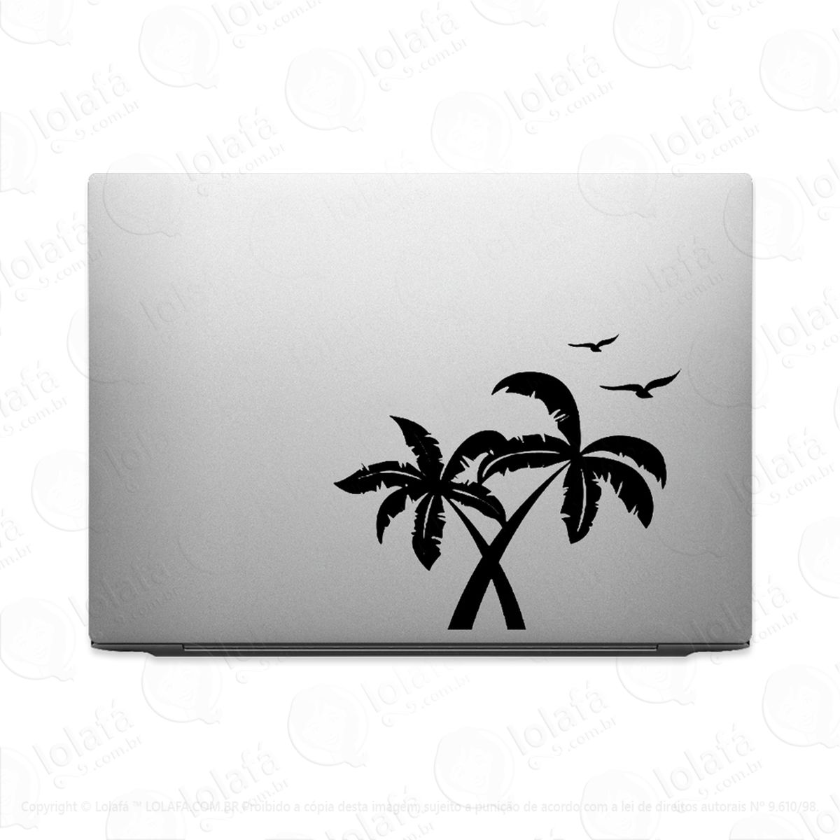 Adesivo Para Notebook Coqueiros Árvore Praia Natureza Mod:3180