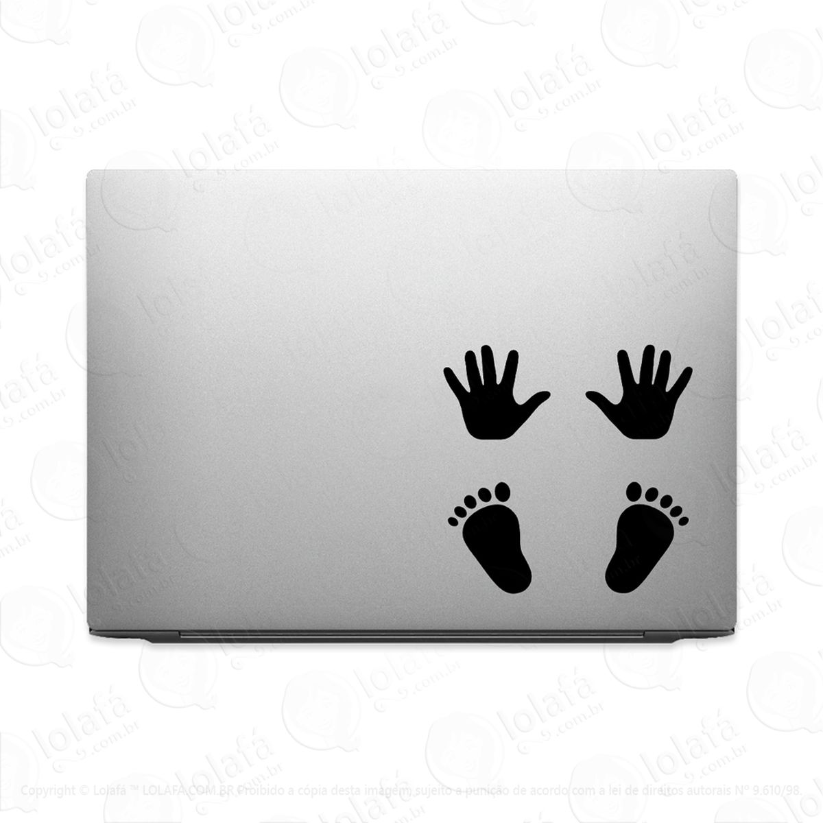Adesivo Para Notebook Mãos E Pegadas De Pés Humanos Mod:3222
