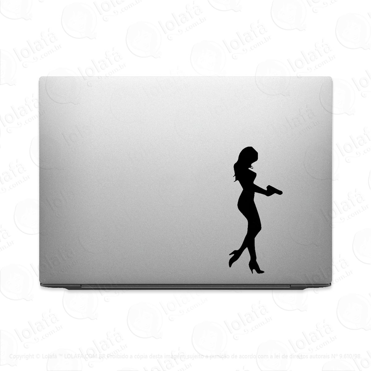 Adesivo Para Notebook Mulher Fatal Armada E Perigosa Mod:3298