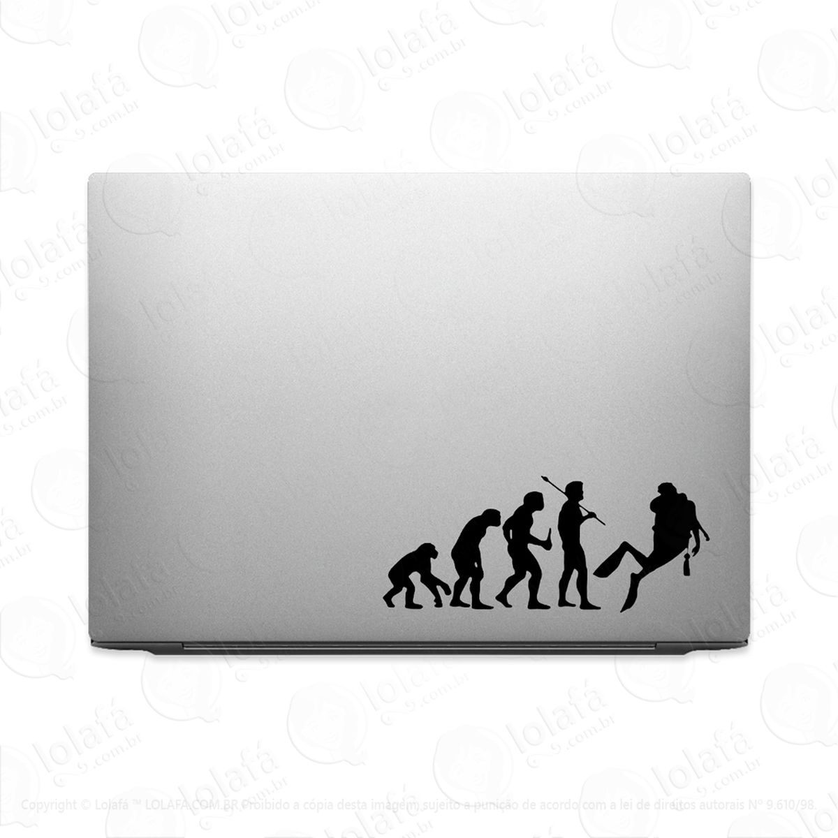 Adesivo Notebook Evolução Homem Mergulhador De Scuba Dive Mod:3533