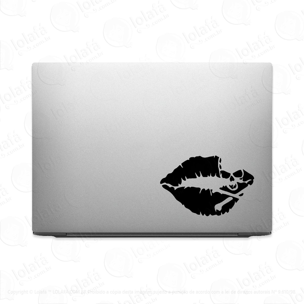Adesivo Para Notebook Lábios Fatais Caveira Mod:3567