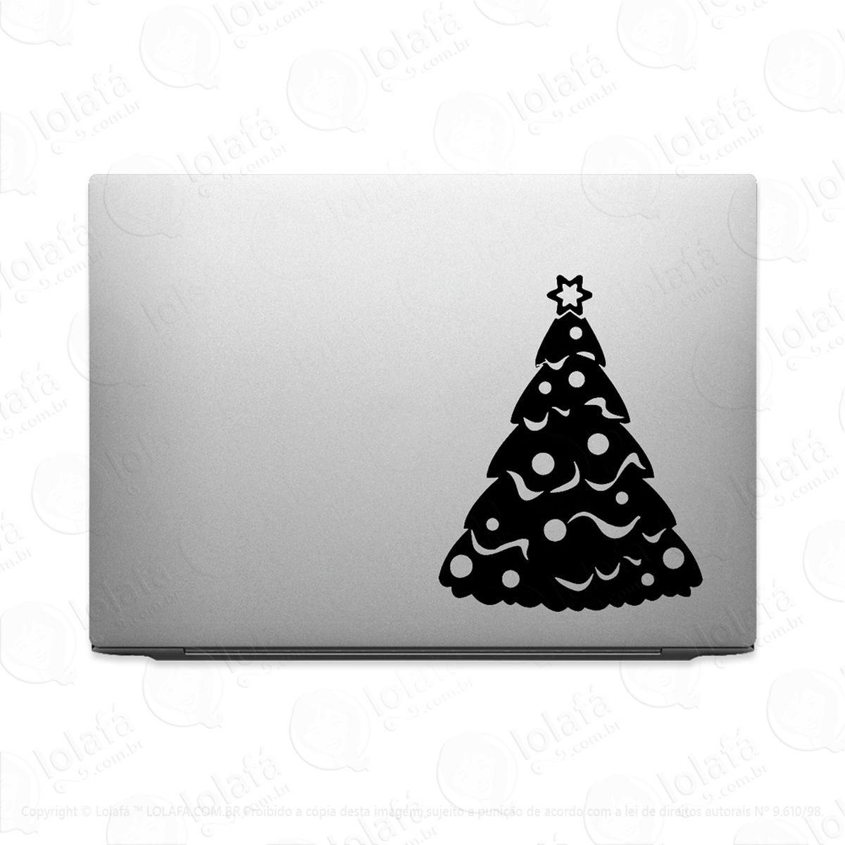 Adesivo Para Notebook Árvore De Natal Decoração Mod:3578