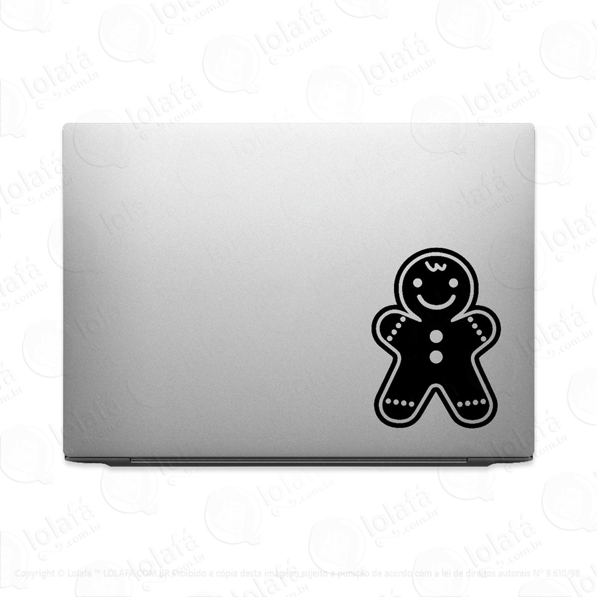 Adesivo Para Notebook Biscoito De Natal Sorriso Mod:3582