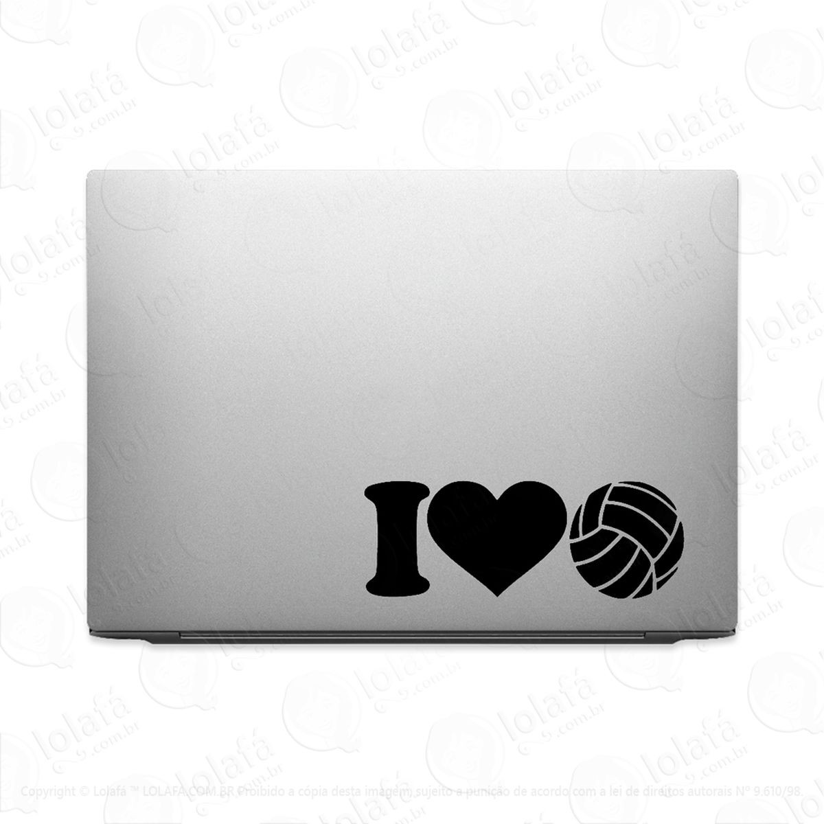 Adesivo Para Notebook Eu Amo Vôlei Voleibol Mod:3590