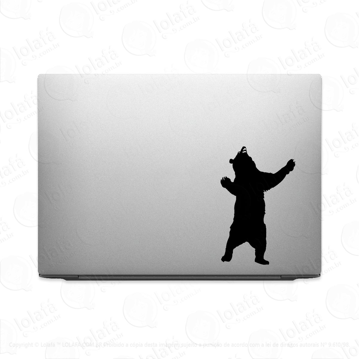 Adesivo Para Notebook Urso Atacando De Pé Mod:3591