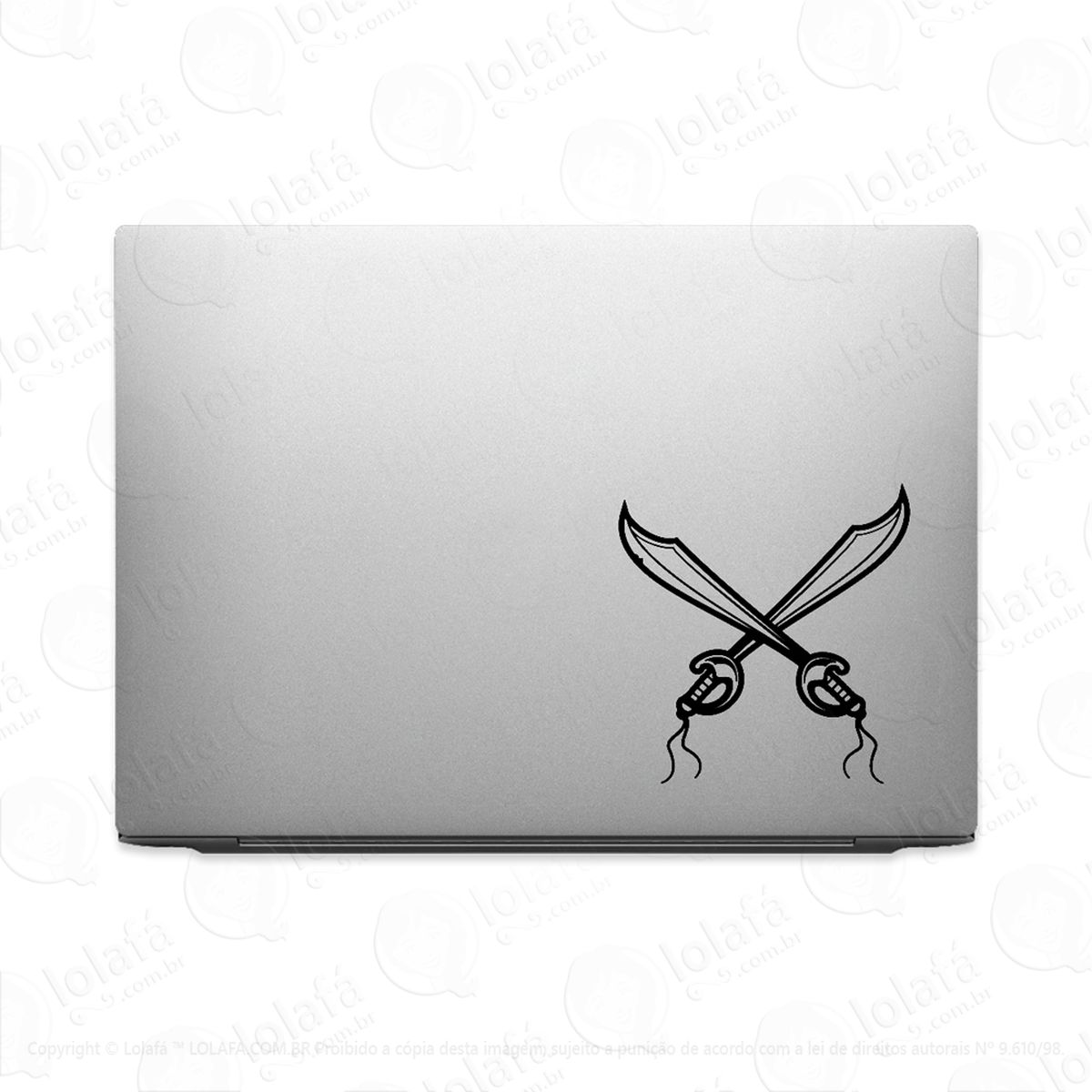 Adesivo Para Notebook Espadas Cruzadas Mod:3605