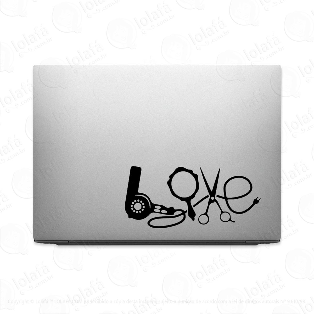 Adesivo Para Notebook Love Cabelereiro Salão De Beleza Mod:3628