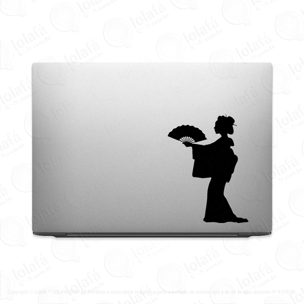 Adesivo Para Notebook Gueixa Com Leque Chinês Mod:3655