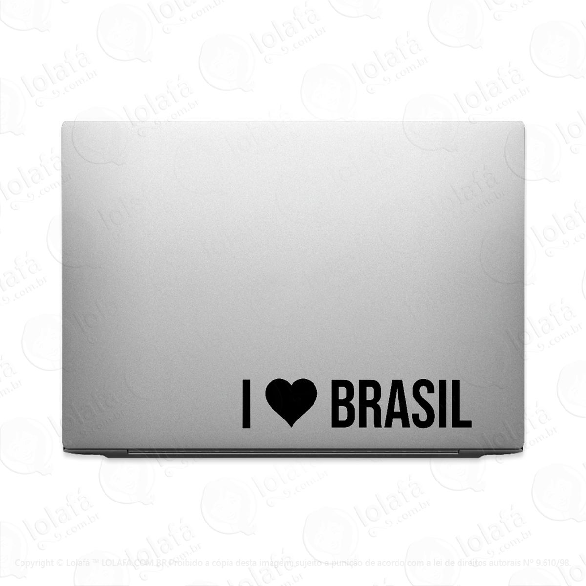 Adesivo Para Notebook Eu Amo Brasil I Love Brazil Mod:3796