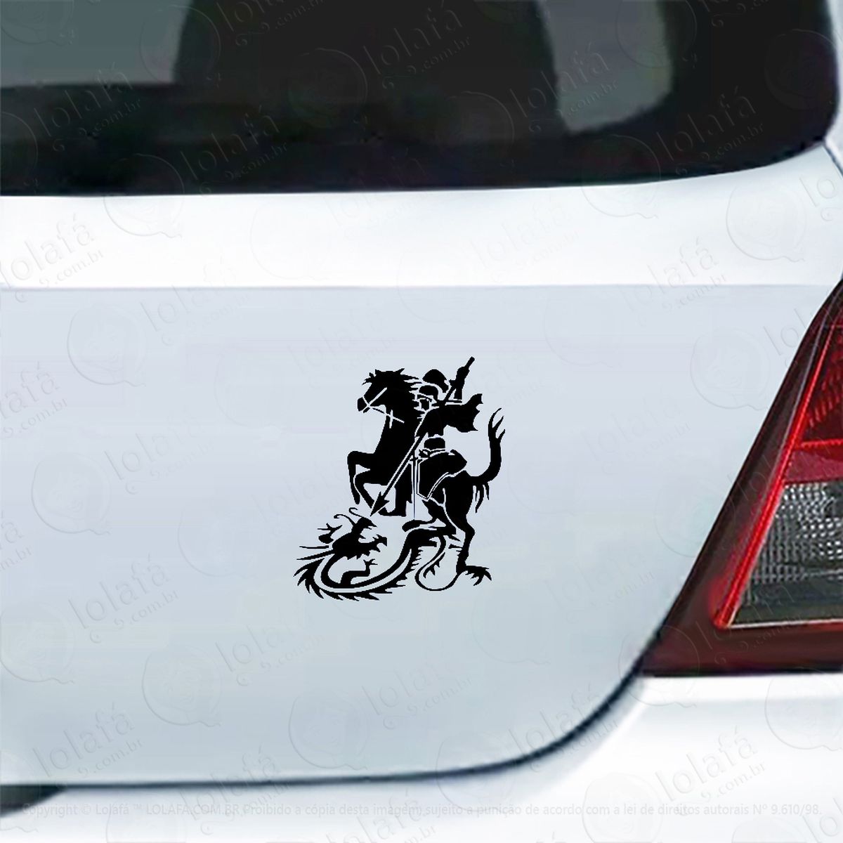 adesivo carro moto vidro são jorge cavaleiro e o dragão adesivos para carro mod:3880