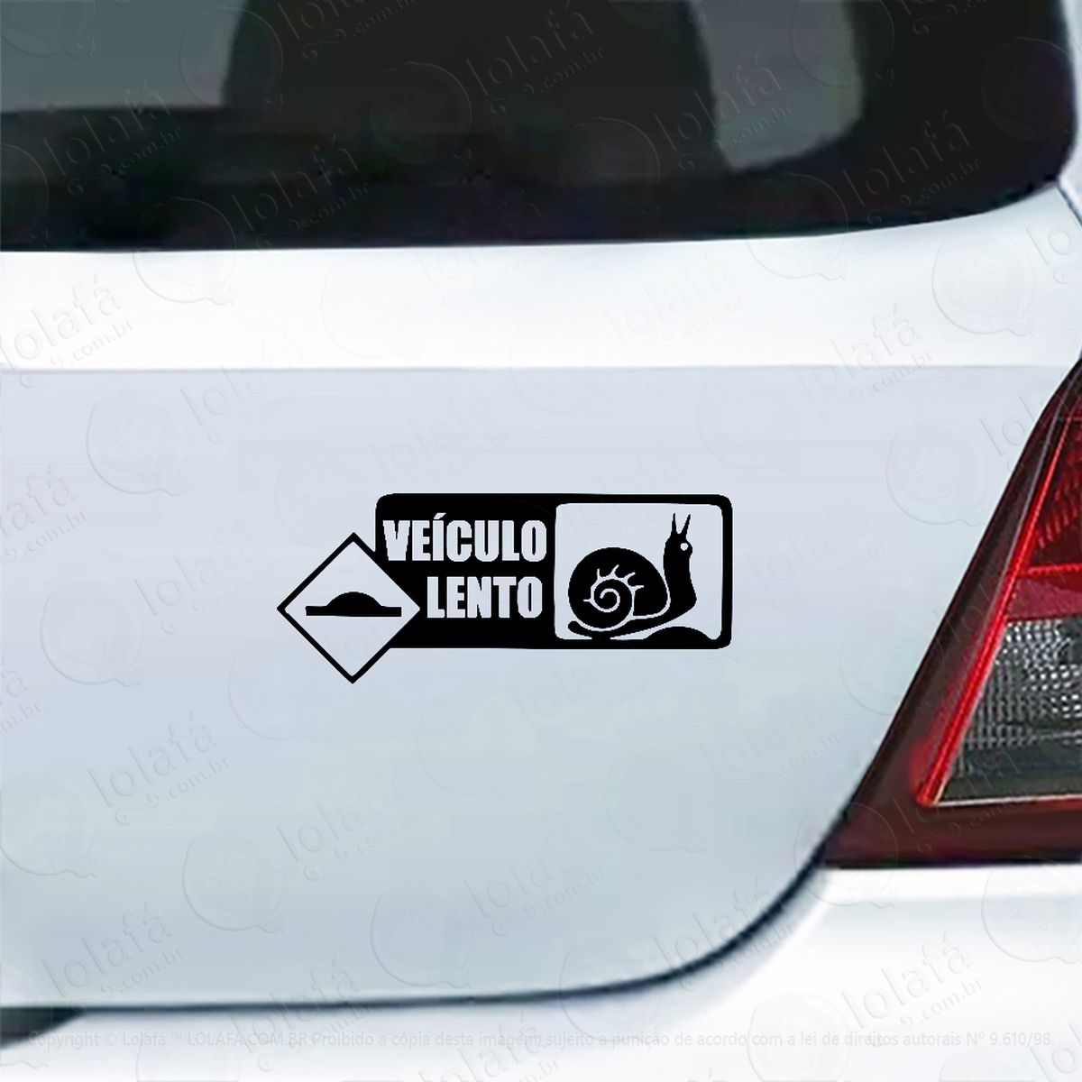 adesivo de carro veiculo lento socado rebaixado mod:3927