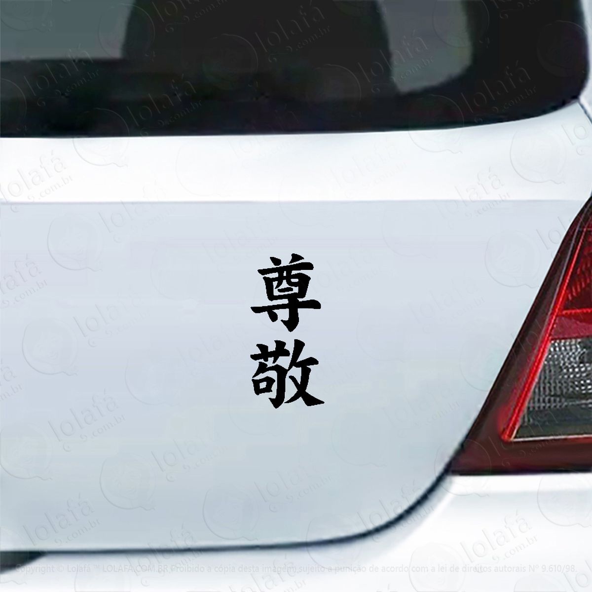 adesivo carro moto vidro respeito kanji japonês adesivos para carro mod:3970