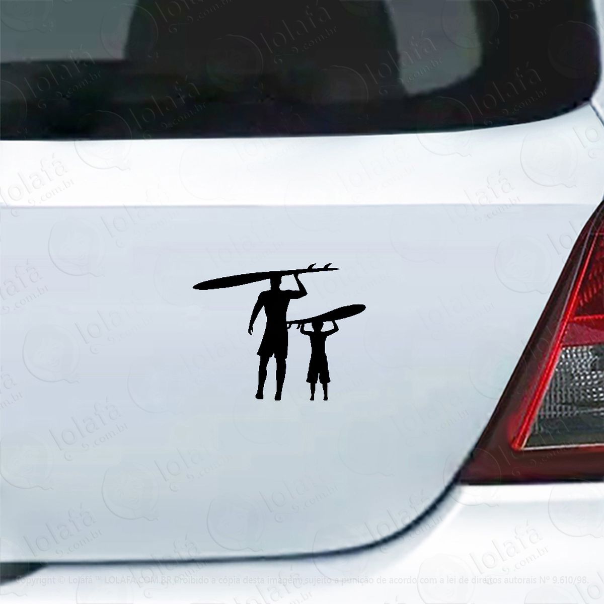 Adesivo Carro Moto Vidro Pai E Filho Surfistas Mod:3987