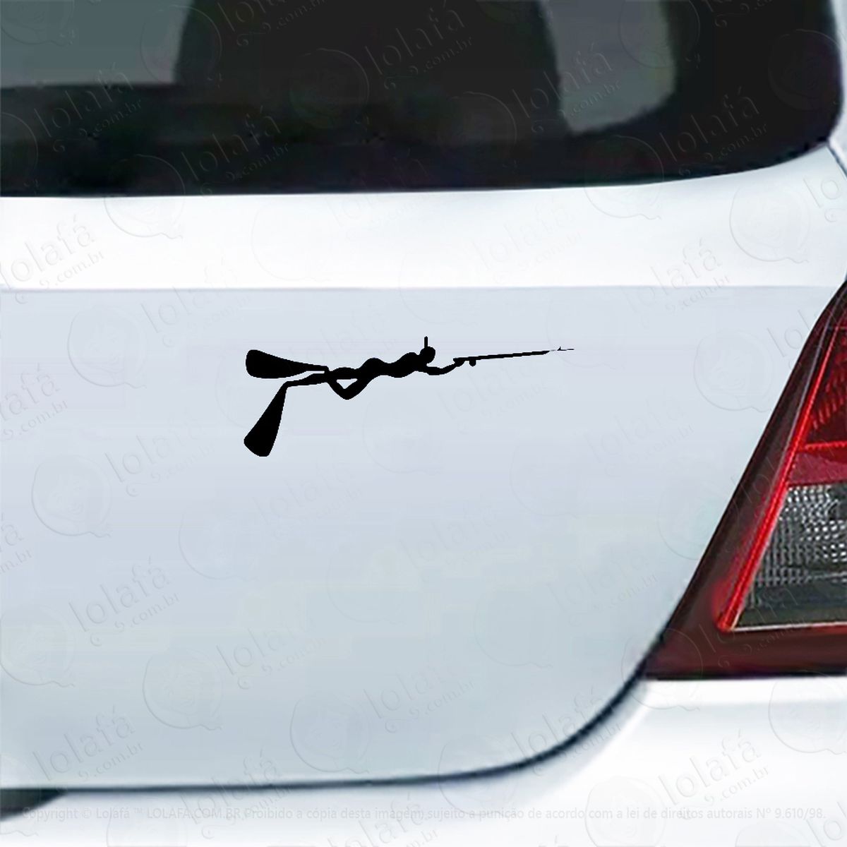 adesivo de carro pesca submarina com arpão mod:4032