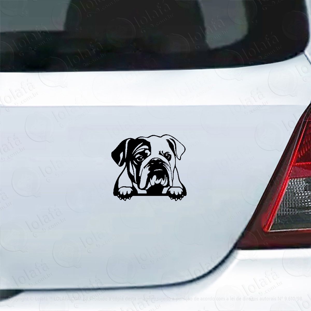 Adesivo Carro Moto Vidro Cachorro Raça Bulldog Inglês Mod:4050