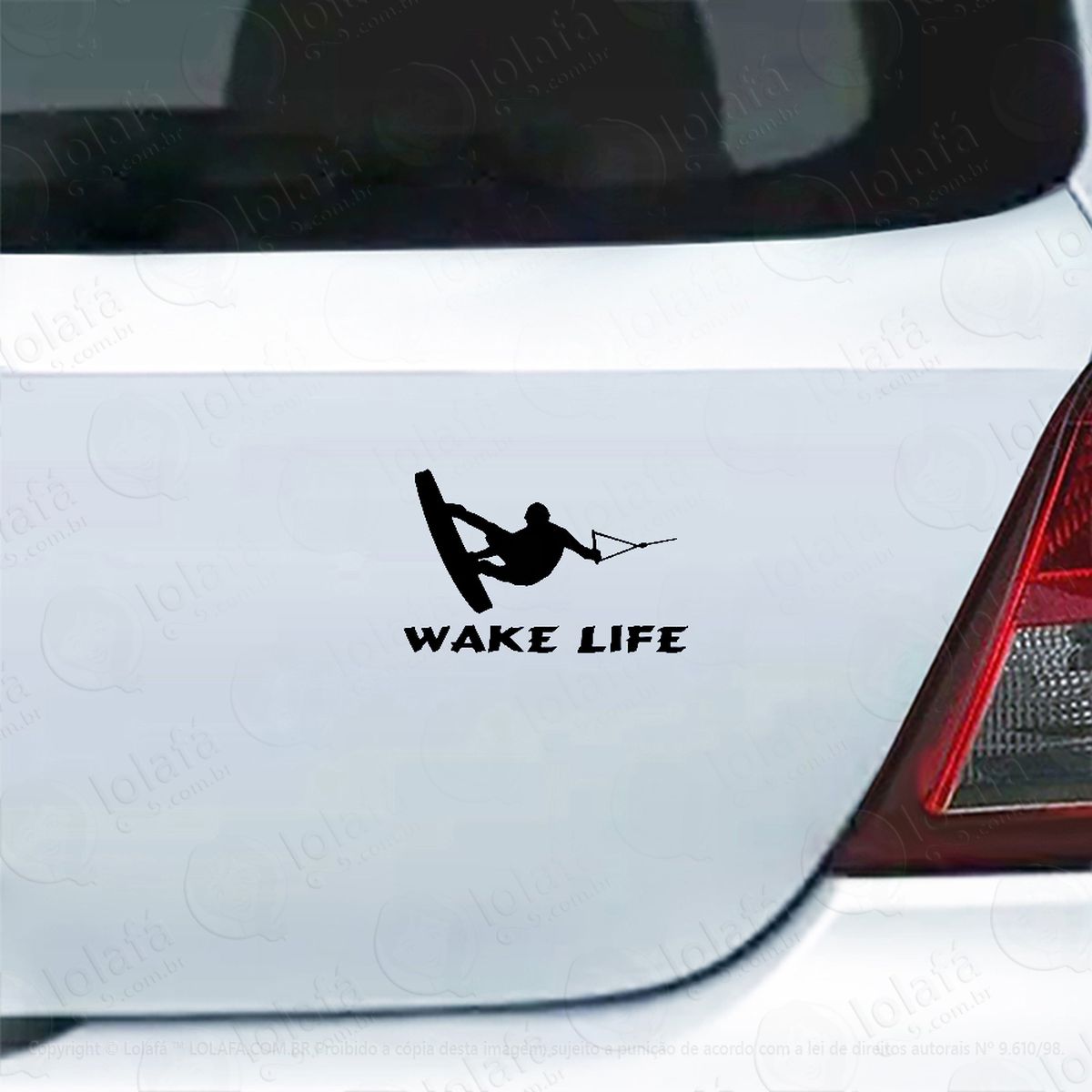 Adesivo Carro Moto Vidro Wakeboard Wake Life Mod:4069