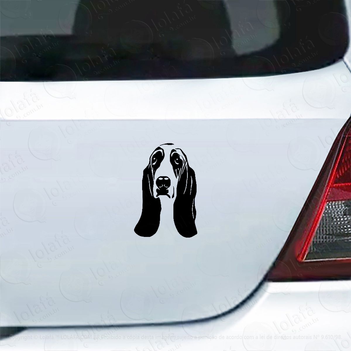 Adesivo Carro Moto Vidro Cachorro Raça Basset Hound Mod:4070