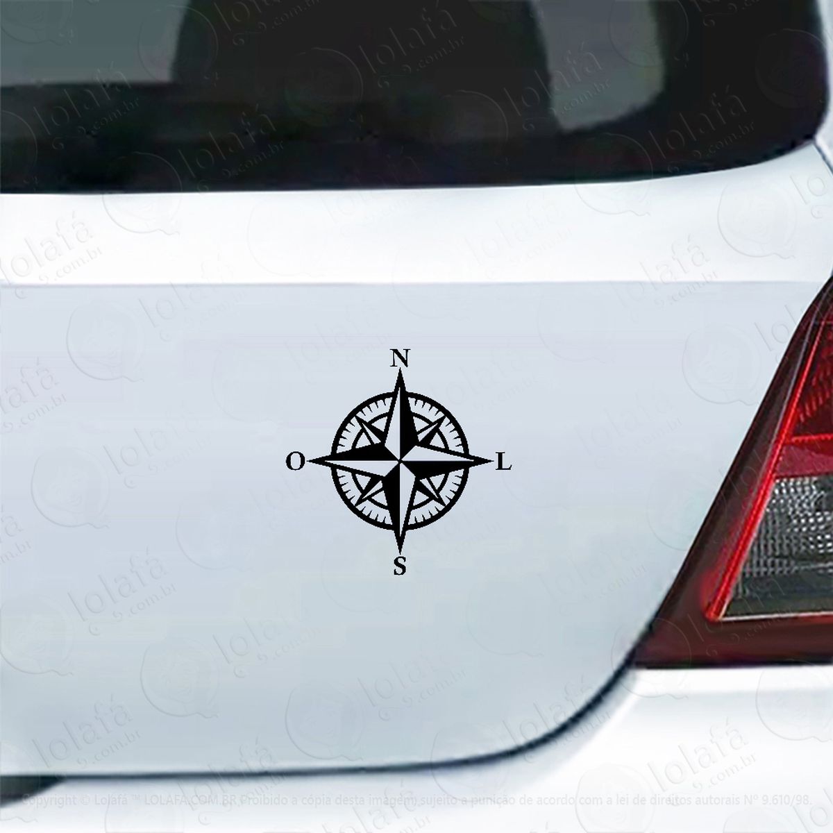 adesivo carro moto vidro rosa dos ventos adesivos para carro mod:4104