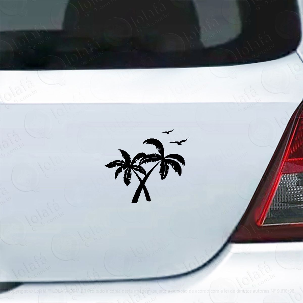 Adesivo Carro Moto Vidro Coqueiros Árvore Praia Natureza Mod:4175