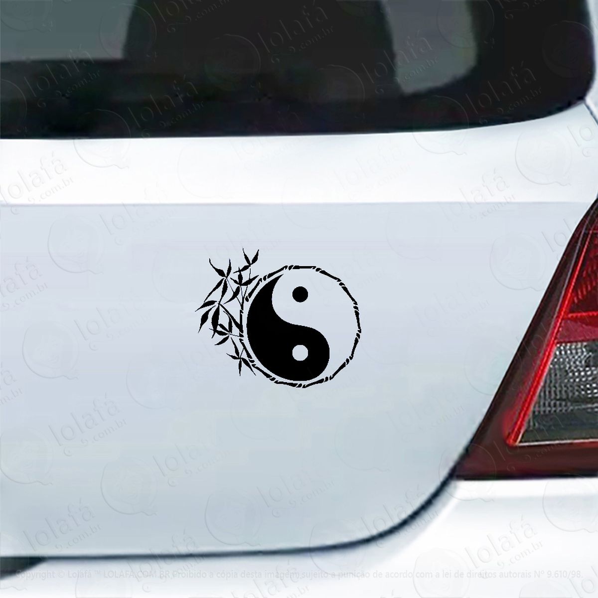 Adesivo Para Carro Mandala Yin Yang Bambu Natureza Mod:4236