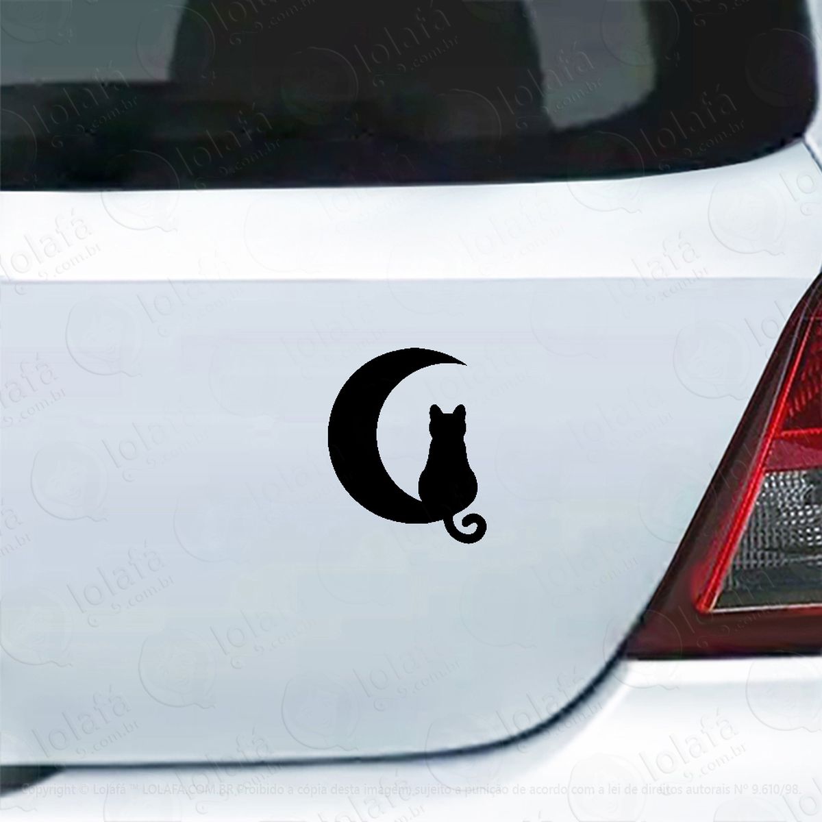 Adesivo Para Carro Gato Na Lua Noite De Luar Moon Cat Mod:4444