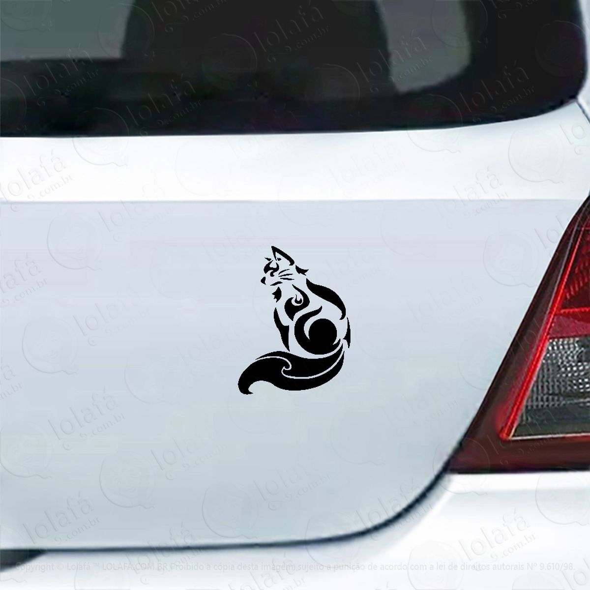 Adesivo Carro Moto Vidro Gato Tribal Estilizado Mod:4647