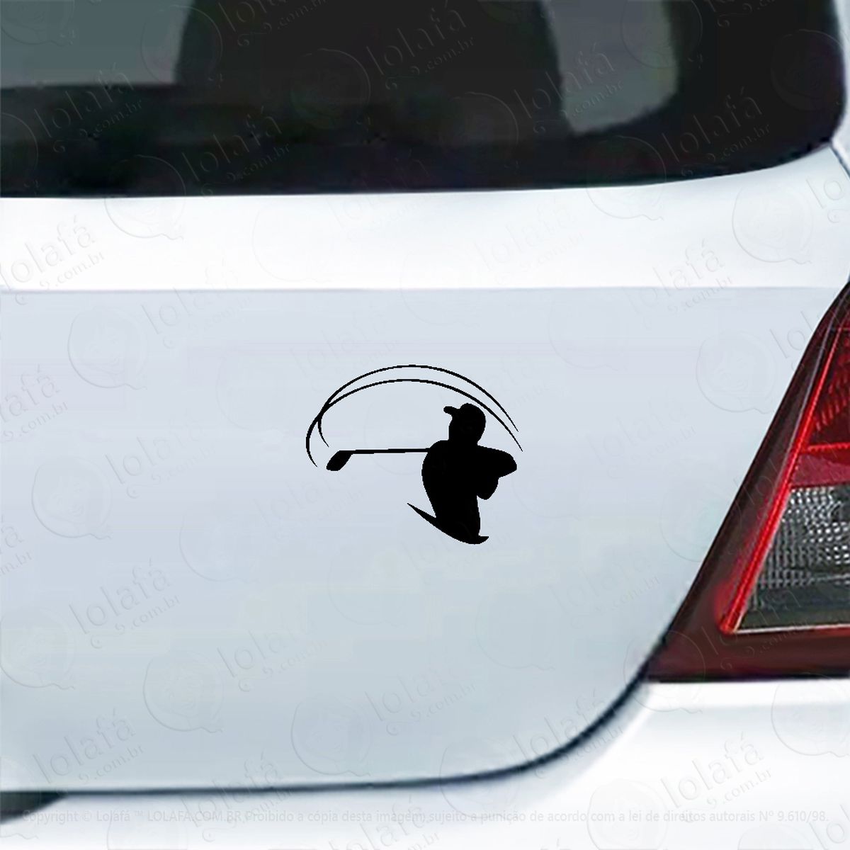 Adesivo Carro Moto Vidro Esporte Golfe Tacada Mod:4795