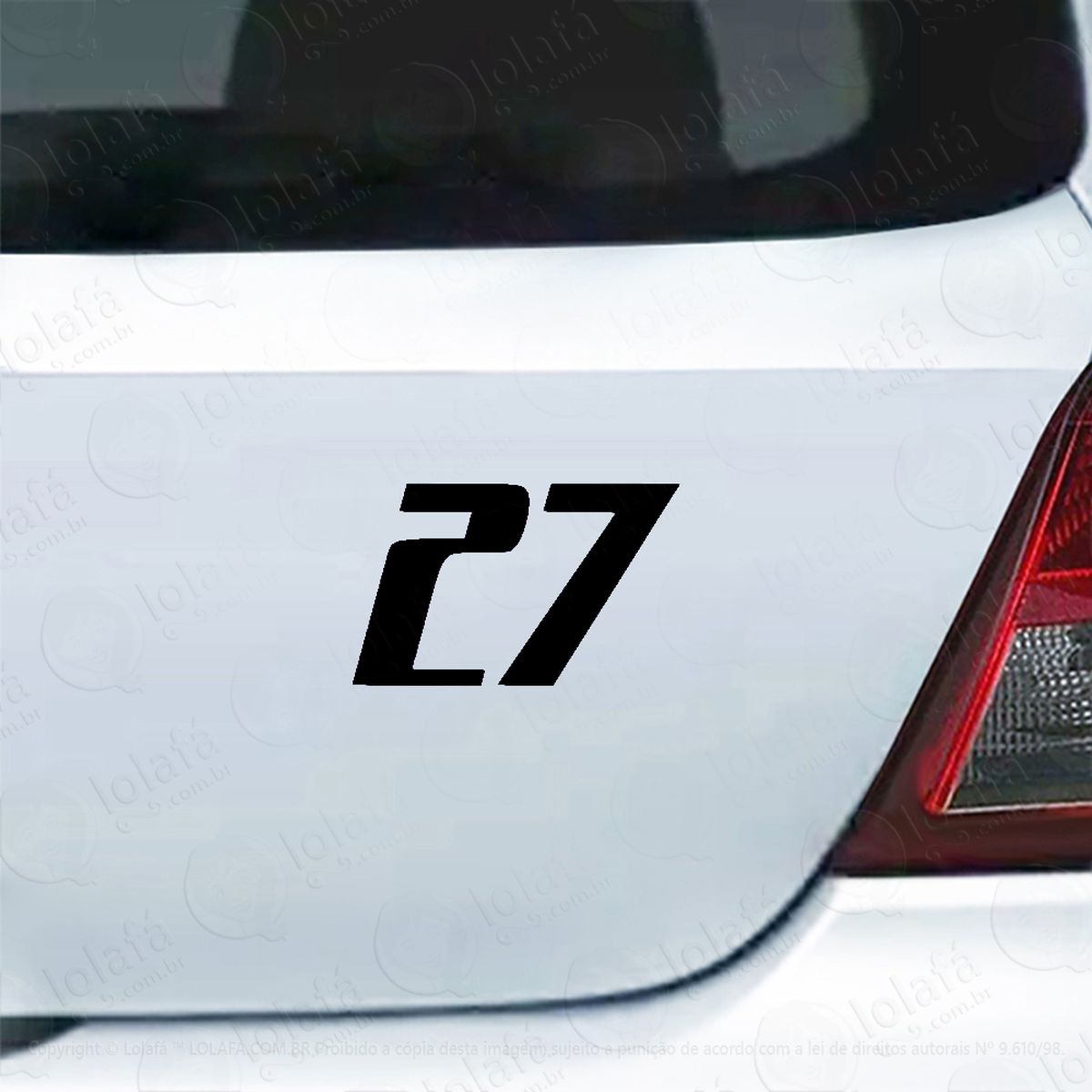 Adesivo De Carro Número Vinte E Sete 27 Mod:4945