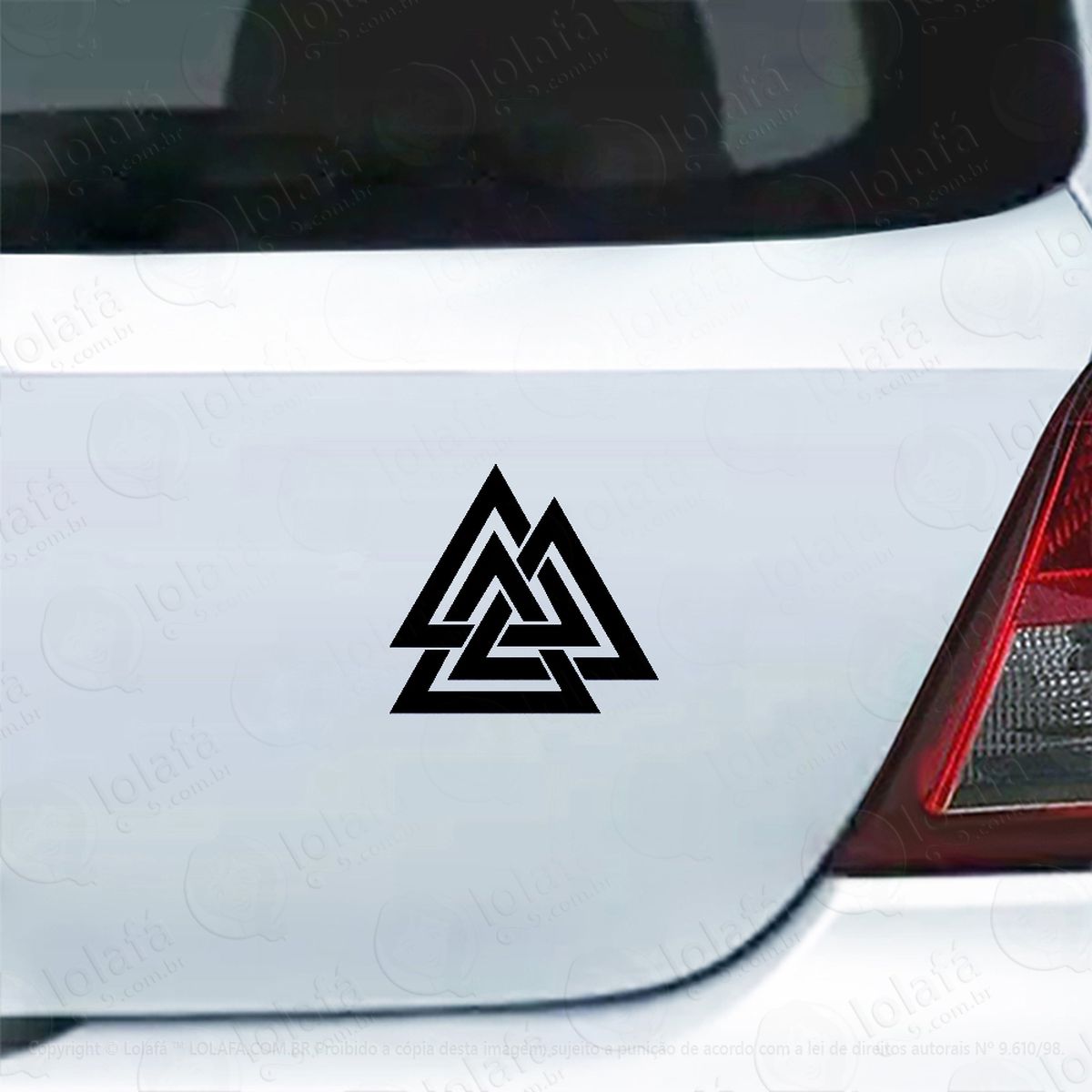 Adesivo Para Carro Valknut Símbolo Nórdico Mod:5210