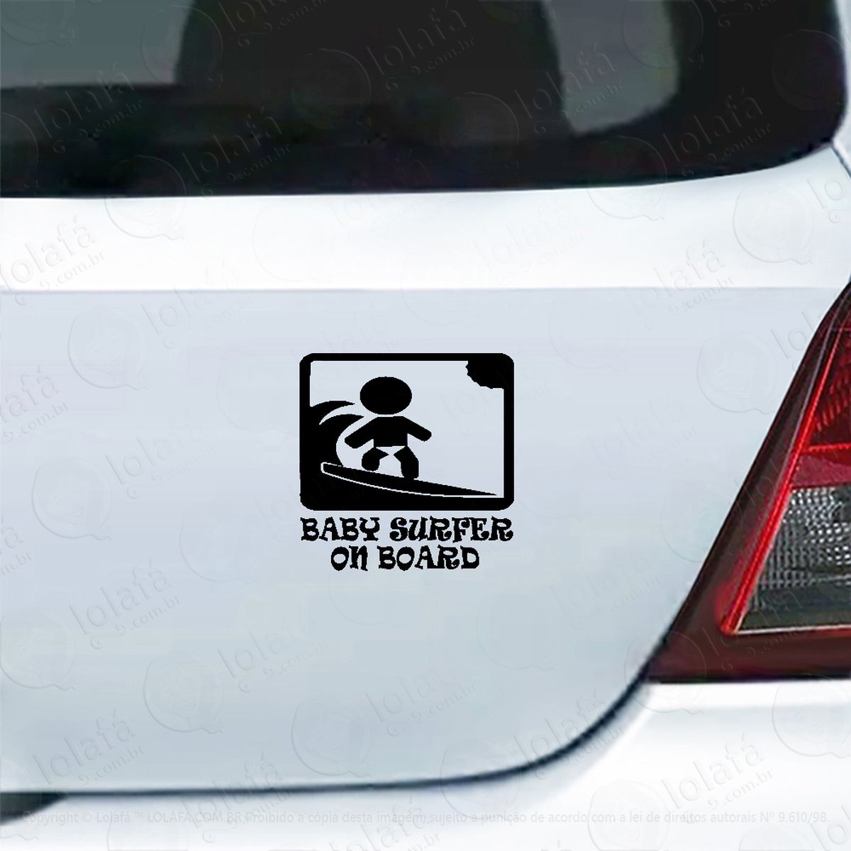 Adesivo De Carro Bebê A Bordo Surf Mod:5360
