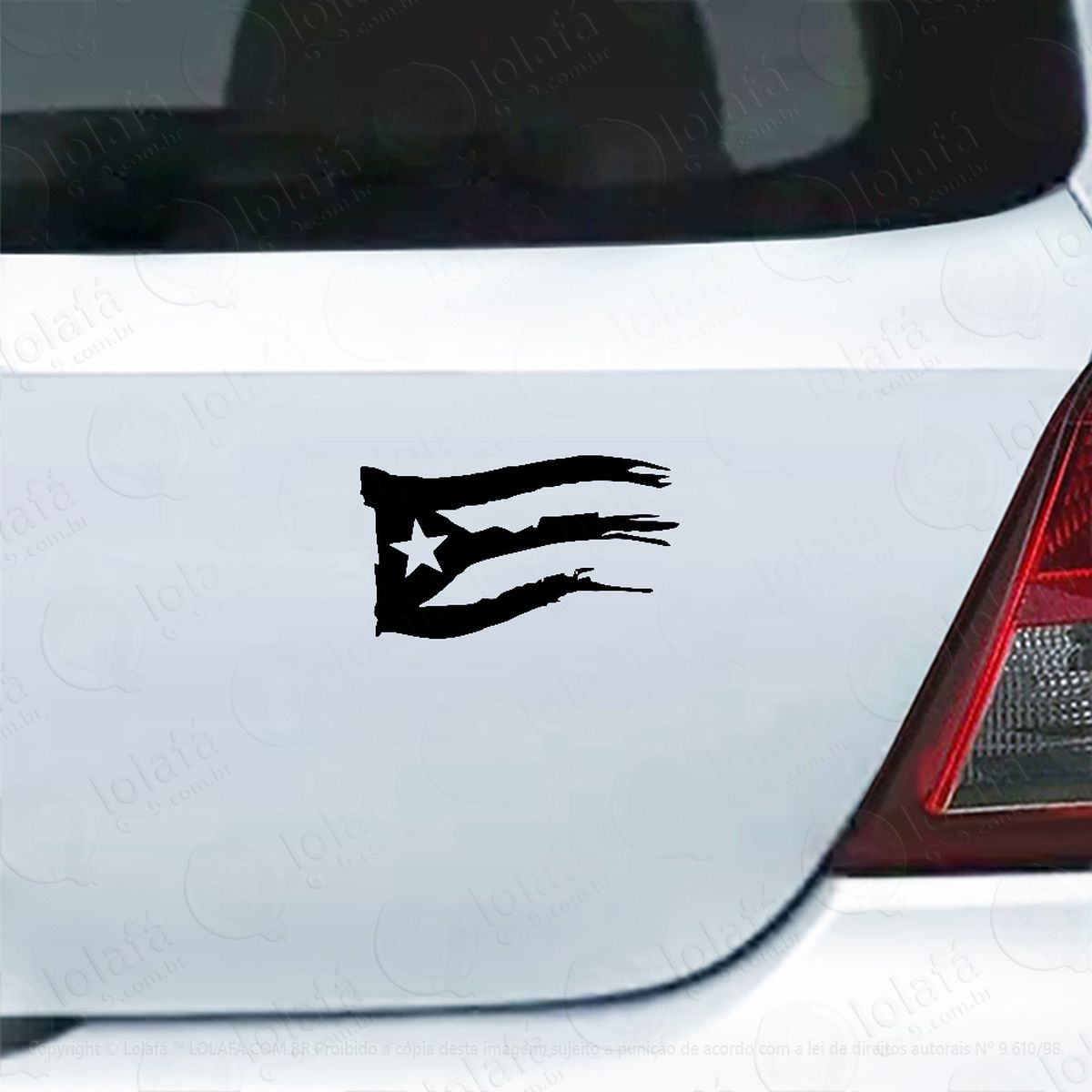 Adesivo De Carro Cuba E Porto Rico Bandeira Mod:5371