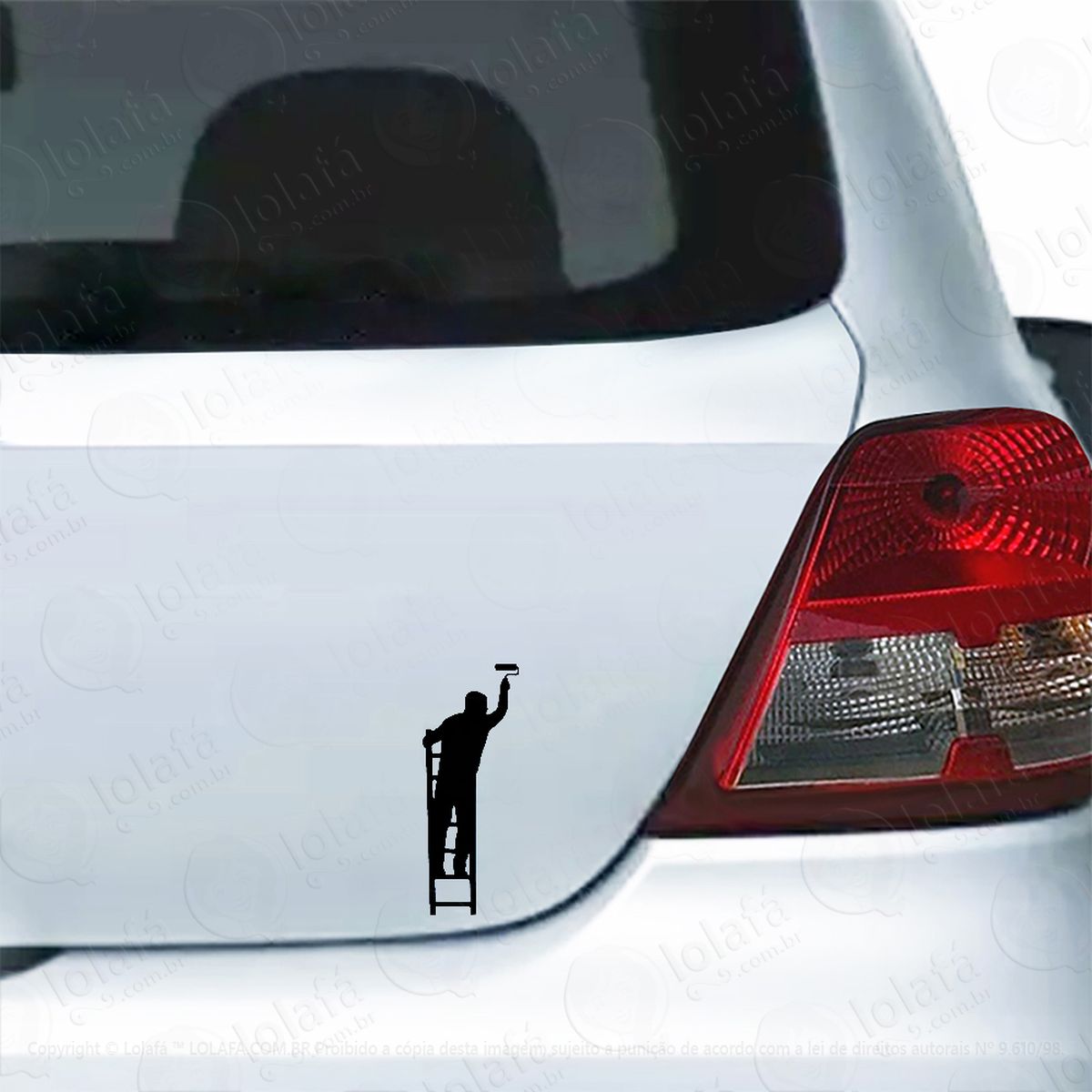 Adesivo Para Carro Pintor Na Escada Profissão Mod:5501