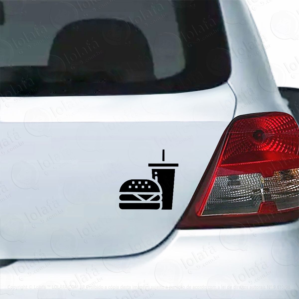 Adesivo Carro Moto Vidro Combo De Lanche E Refrigerante Mod:5582