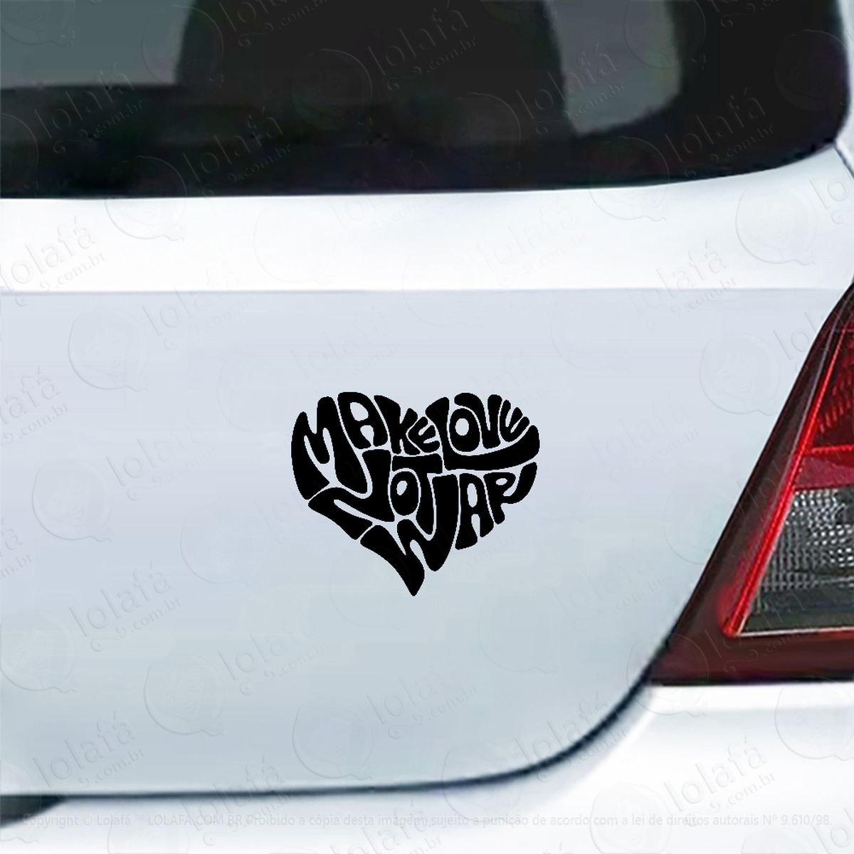 adesivo para carro make love not war mod:5863