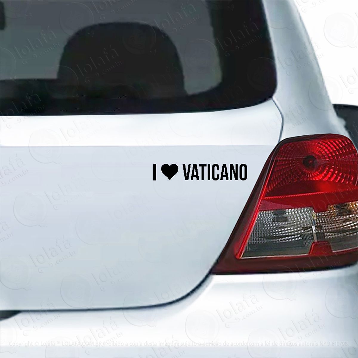 Adesivo Para Carro Eu Amo Vaticano I Love Vaticano Mod:5976