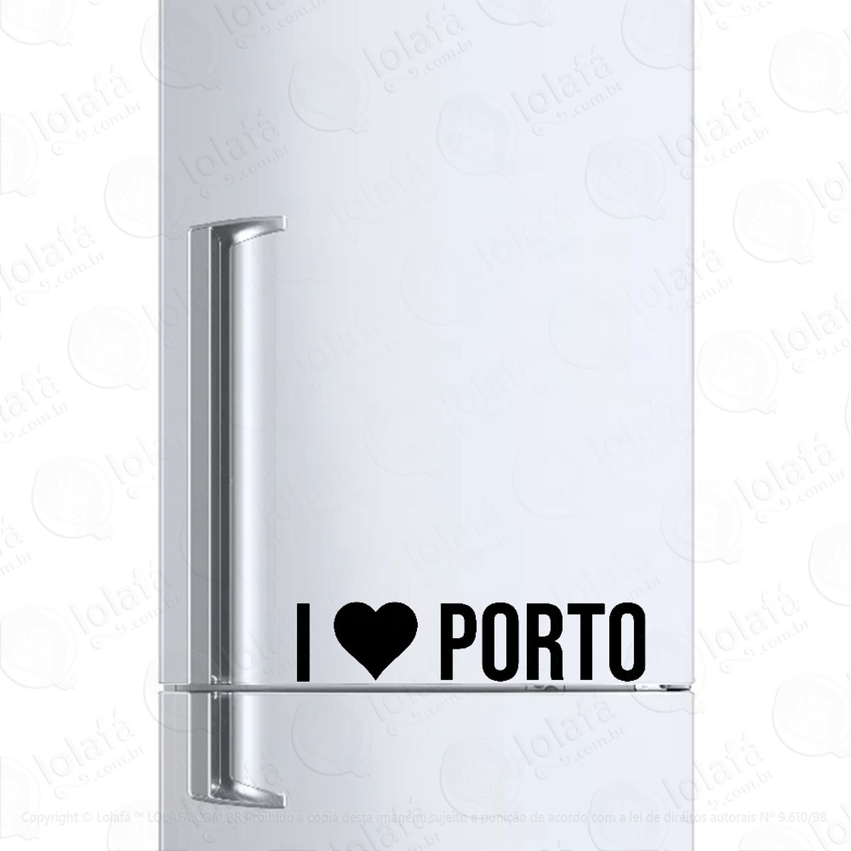 Adesivo Para Geladeira Eu Amo Porto I Love Porto Mod:6122