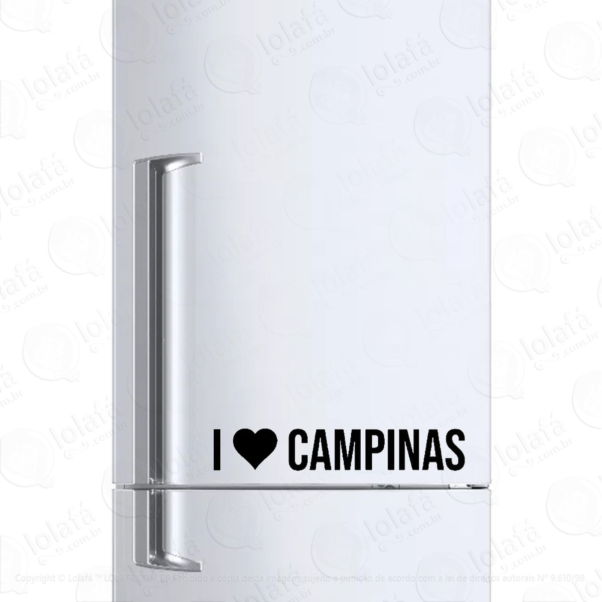 adesivo para geladeira eu amo campinas - i love campinas mod:6127