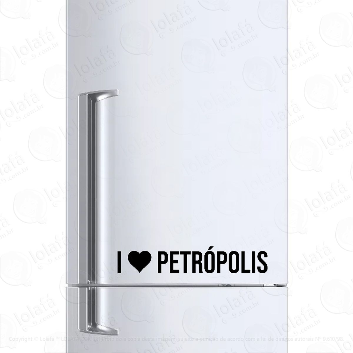 adesivo para geladeira eu amo petrópolis - i love mod:6135